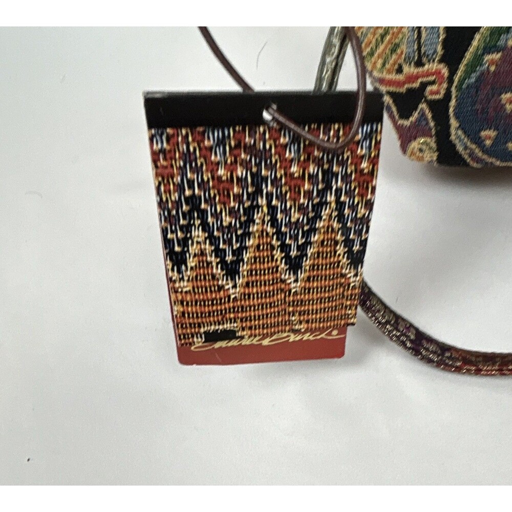 Vintage Laurel Burch Tapestry Elephant Animal Print Zip Shoulder Bag - Picture 2 of 4
